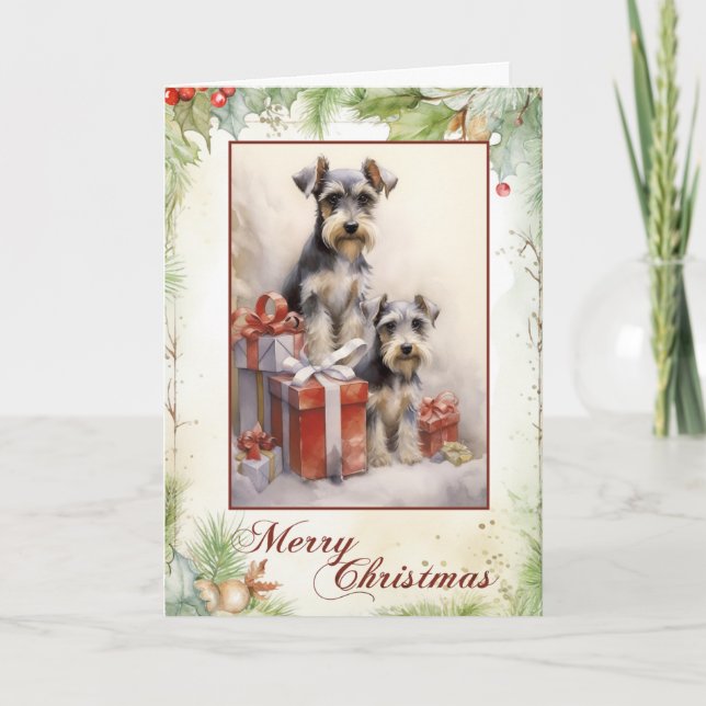 Vintag Schnauzer Weihnachten (Vorderseite)