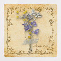 Vintag schöne Beige Getrocknete Blume mit Namen