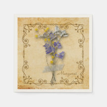 Vintag schöne Beige Getrocknete Blume mit Namen