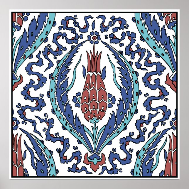 Vintag schönes türkisches Tulip Poster (Vorne)