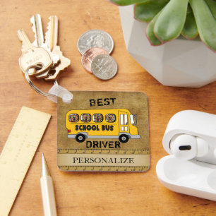 Vintag School Best Bus Treiber Schlüsselanhänger