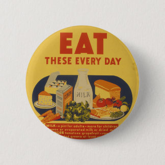 Vintag School Days Milk Poster Button