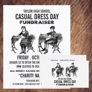 Vintag School, Lässig Dress Day Fundraiser Advert Flyer