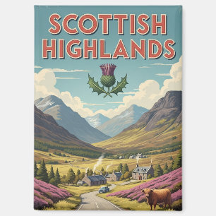 Vintag Schottland Highlands Travel Magnet