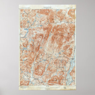 Vintag Schroon Lake New York Topografische Karte Poster