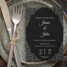 Vintag-Schwarz-Weiß-Hochzeitsempfang