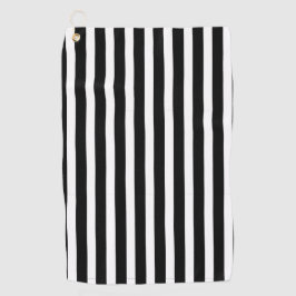 Vintag Schwarz-Weiß-Klassik gestreift Golfhandtuch