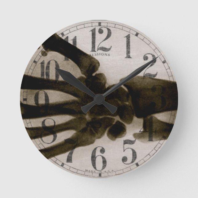 Vintag Schwarz-Weiß-Ray Runde Wanduhr (Vorderseite)