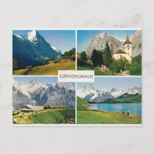 Vintag Schweiz Grindelwald Postkarte