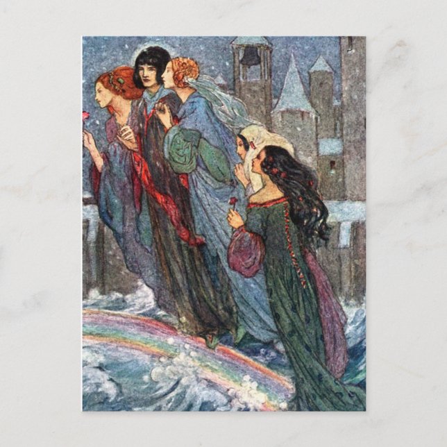Vintag - Schwestern überqueren die Brücke mit mir, Postkarte (Vorderseite)