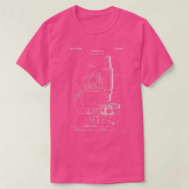 Vintag Science Microscope Blueprint Shirt - Scien (Design vorne)