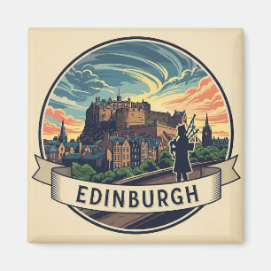 Vintag Scotland Edinburgh Castle Travel Magnet