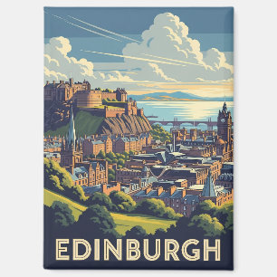 Vintag Scotland Edinburgh Castle Travel Magnet