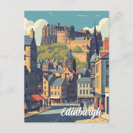 Vintag Scotland Edinburgh Castle Travel Postkarte