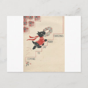 Vintag Scottie Merry Christmas Feiertagspostkarte