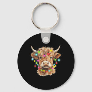 Vintag Scottish Highland Cow Animal Christmas Xma Schlüsselanhänger