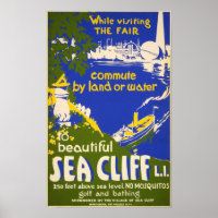Vintag Sea Cliff New York Reiseplakat