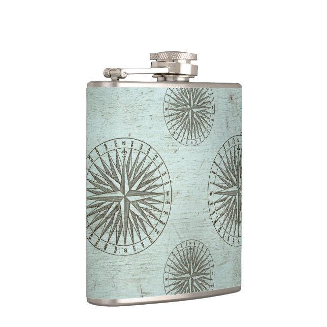 Vintag Sea Shanty | Steampunk Compass Ephemera Flachmann (Rechts)