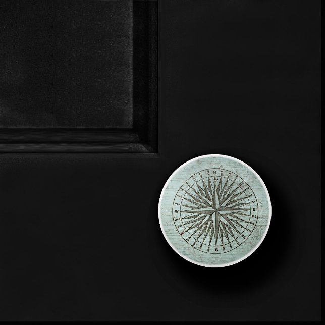 Vintag Sea Shanty | Steampunk Compass Ephemera Keramikknauf (Von Creator hochgeladen)