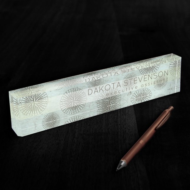 Vintag Sea Shanty | Steampunk Compass Ephemera Namensplakette (Von Creator hochgeladen)