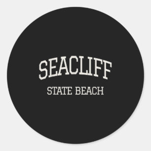 Vintag Seacliff Staat Beach Monterey Ca Californi Runder Aufkleber