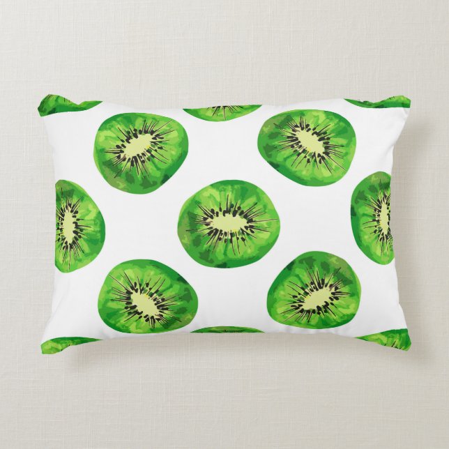 Vintag Seamless-Muster-Kiwi-Illustrationshand dr Dekokissen (Vorderseite)