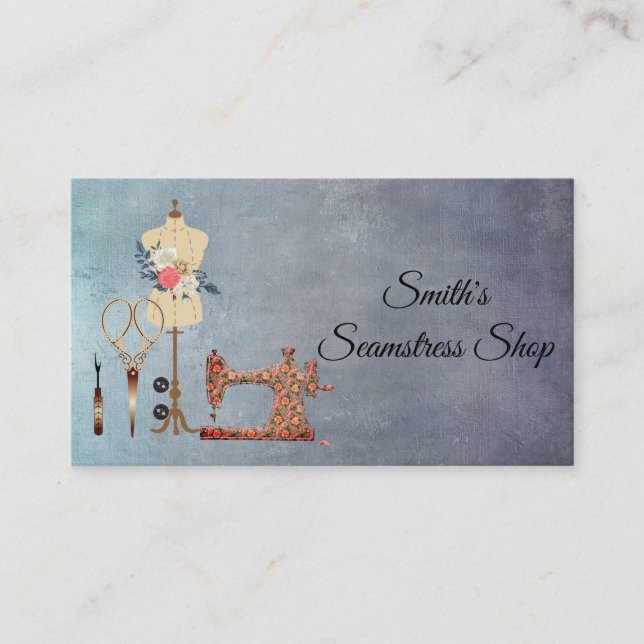 Vintag Seamstress Visitenkarte (Vorderseite)