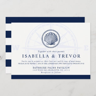 Vintag Seashell   Nautische Hochzeit Einladung