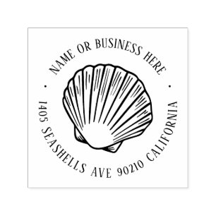 Vintag Seashells Beach House Name Rücksendeadresse Permastempel