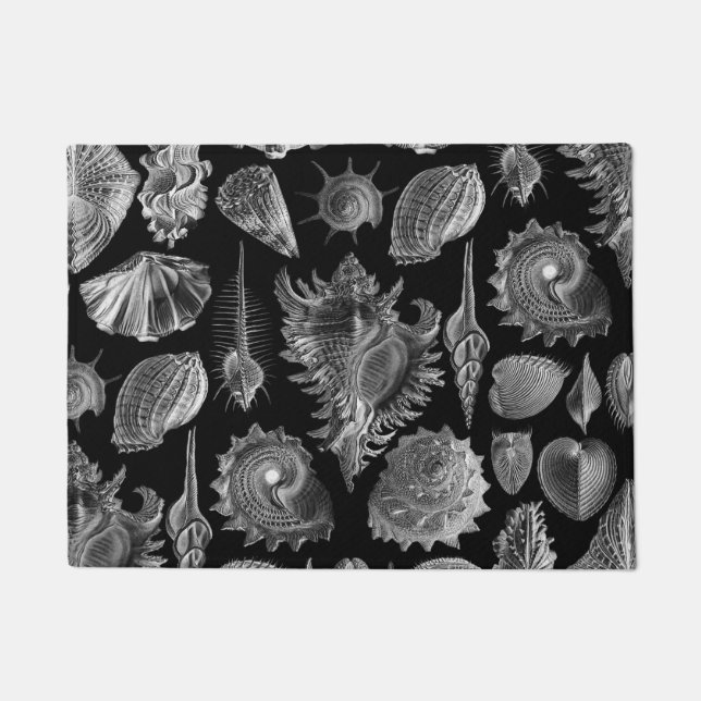 Vintag Seashells Black Fußmatte (Vorderseite)