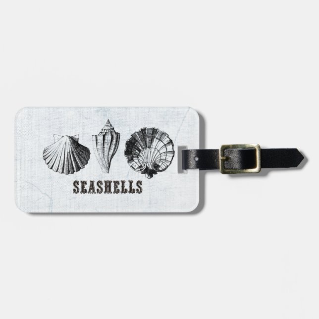 Vintag Seashells Gepäckanhänger (Vorderseite horizontal)