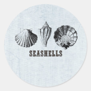 Vintag Seashells Runder Aufkleber