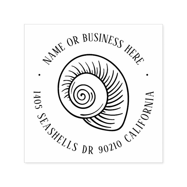 Vintag Seashells Summer Beach Name Rücksendeadress Permastempel (Design)