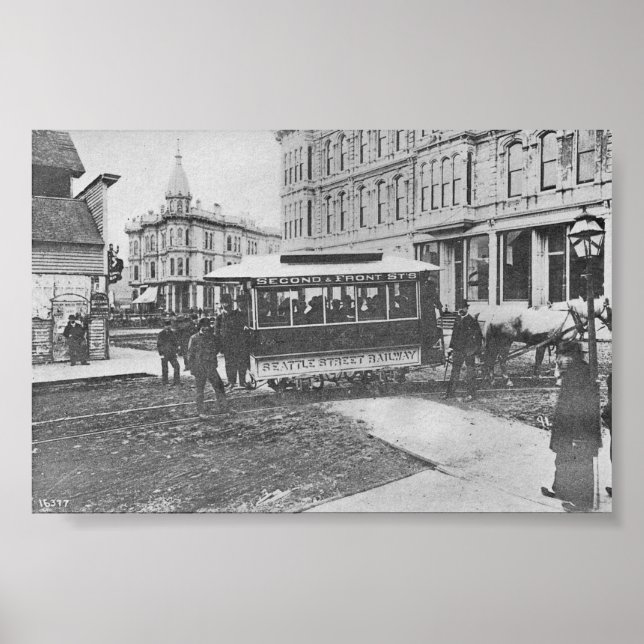 Vintag Seattle Washington Street Car Poster (Vorne)
