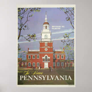 Vintag See Historic Pennsylvania USA Travel Poster