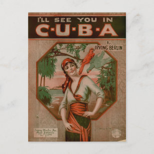 Vintag sehe ich dich auf Kuba Reisen Postkarte