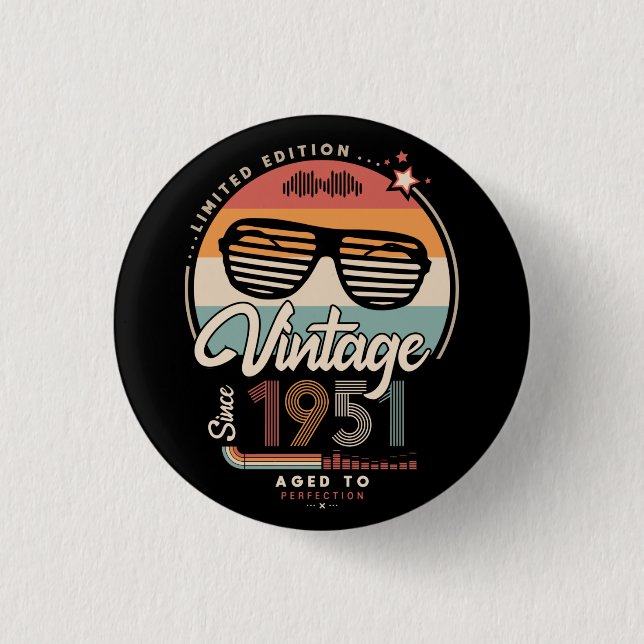 Vintag seit 1951 button (Vorderseite)