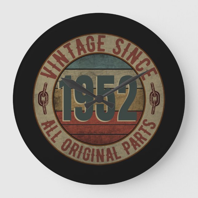 VINTAG SEIT 1952 ALLE URSPRÜNGLICHEN TEILE GROßE WANDUHR (Vorderseite)