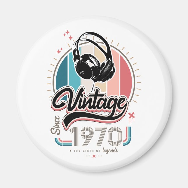 Vintag seit 1970 Kopfhörer Magnet (Vorne)