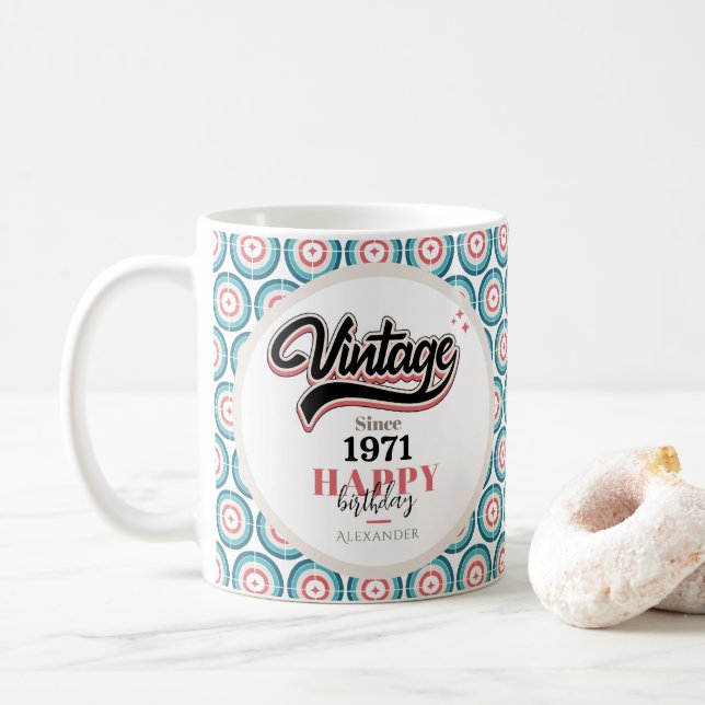 Vintag seit - 1971 kaffeetasse (Mit Donut)