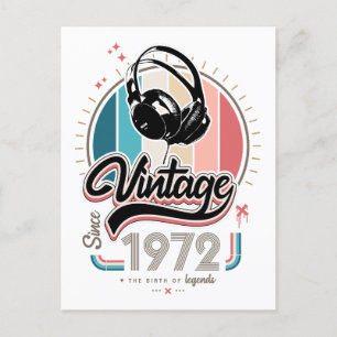 Vintag seit 1972 Kopfhörer Postkarte
