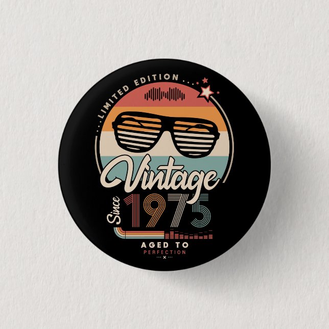 Vintag seit 1975 button (Vorderseite)
