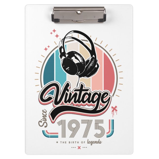 Vintag seit 1975 Kopfhörer Klemmbrett (Vorderseite)