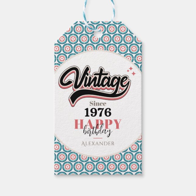 Vintag seit - 1976 geschenkanhänger (Vorderseite)