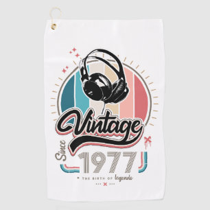 Vintag seit 1977 Kopfhörer Golfhandtuch