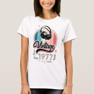 Vintag seit 1977 Kopfhörer T-Shirt