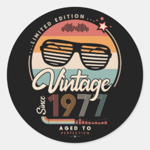 Vintag seit 1977 runder aufkleber