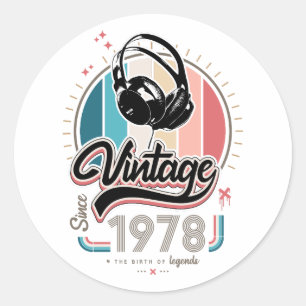 Vintag seit 1978 runder aufkleber