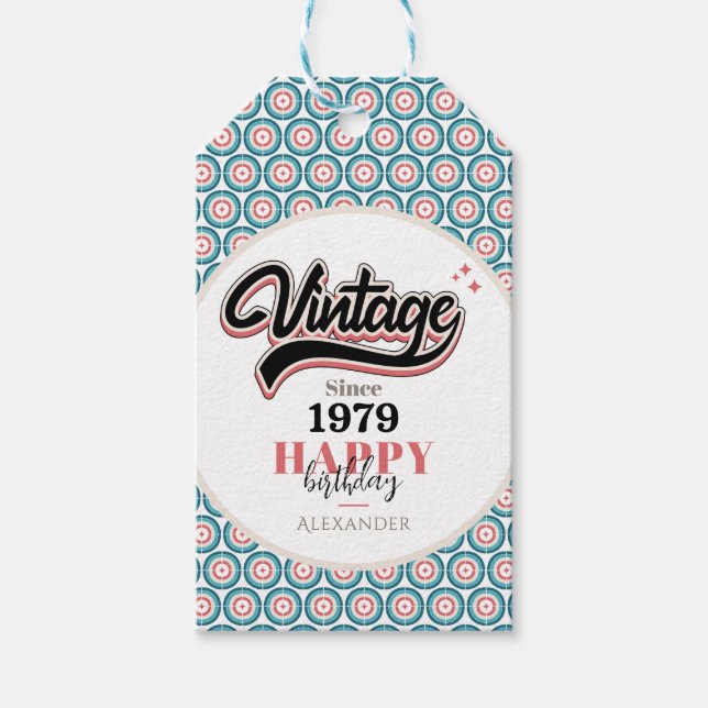 Vintag seit - 1979 geschenkanhänger (Vorderseite)