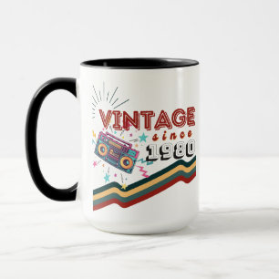 Vintag seit 1980 Nostalgische und Vintage Musik Tasse